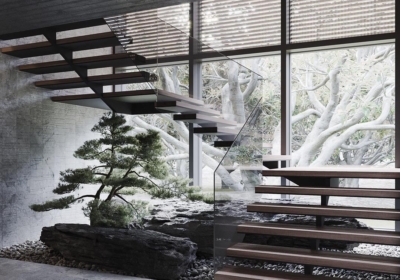 Trồng cây xung quanh bậc tam cấp