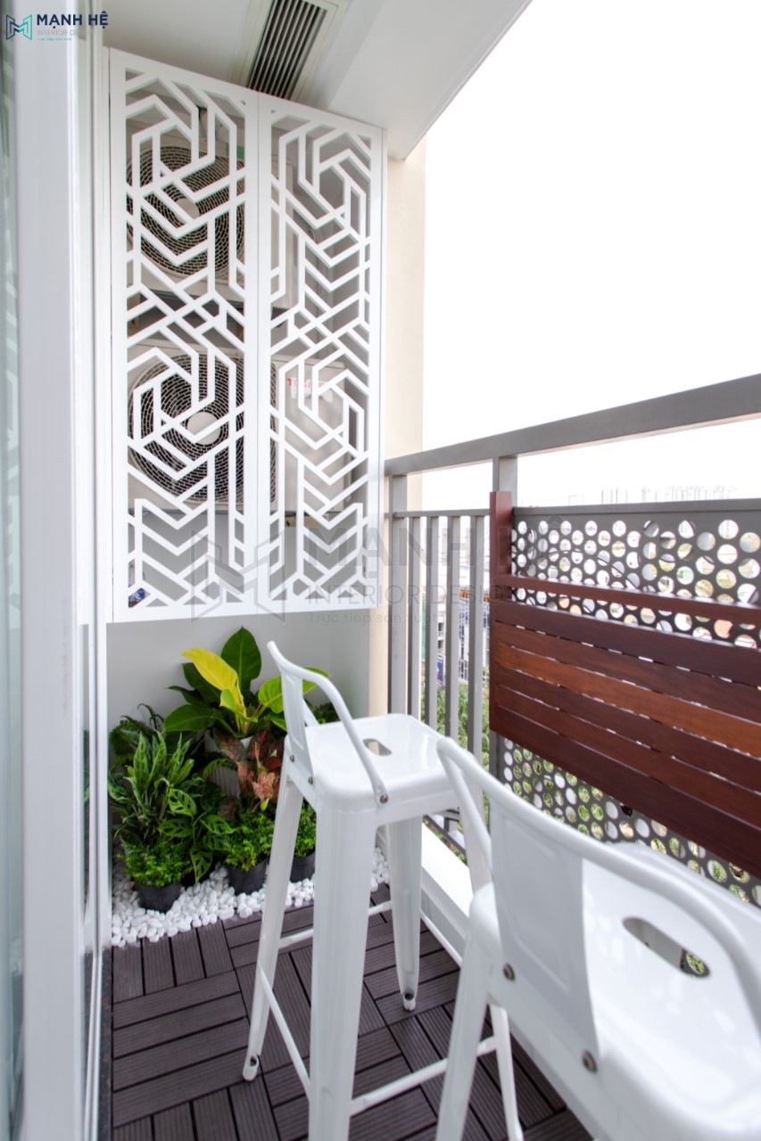 Ban công tươi mát với góc xanh thư giãn tuyệt vời