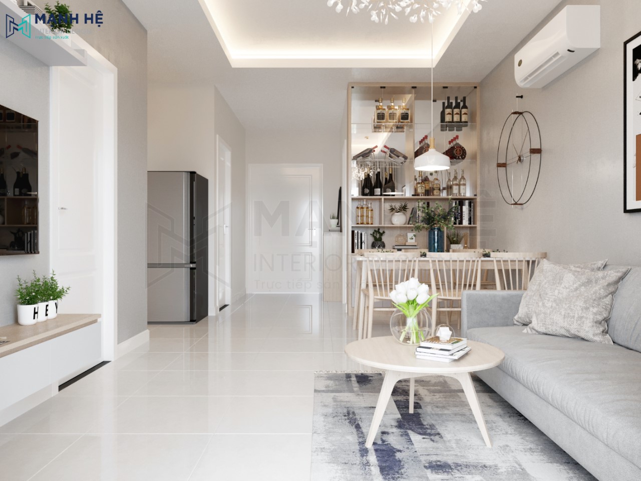 1.1 Không Gian Phòng Khách Liền Bếp 1.1 Không Gian Phòng Khách Liền Bếp