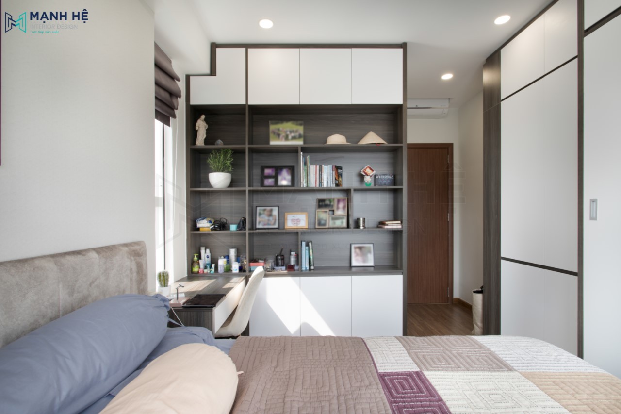 Hoàn thiện thi công nội thất chung cư Sunrise Riverside phòng master hiện đại