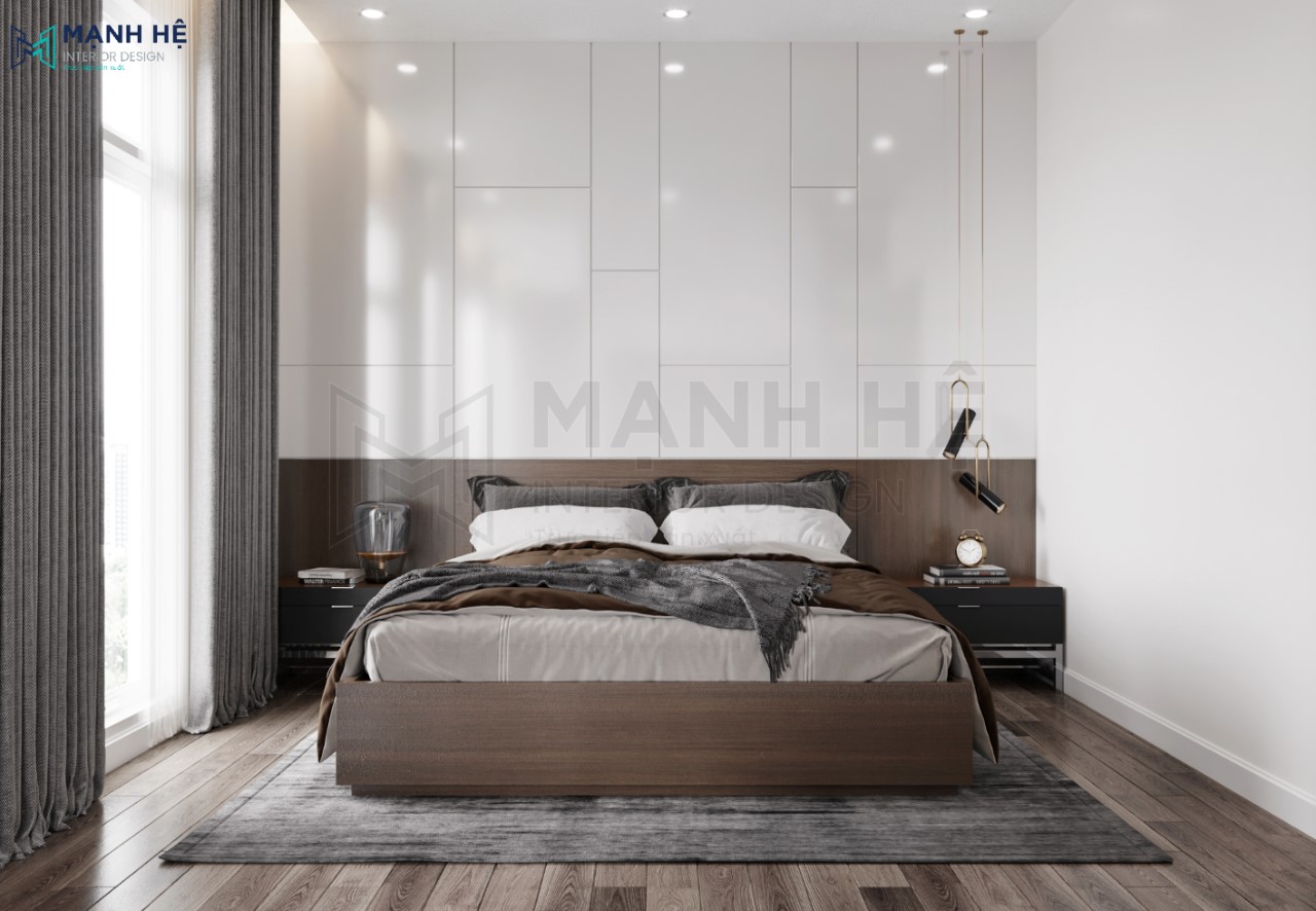 Thiết kế phòng ngủ gam màu tươi sáng giúp tạo cảm giác không gian trở nên rộng rãi hơn 