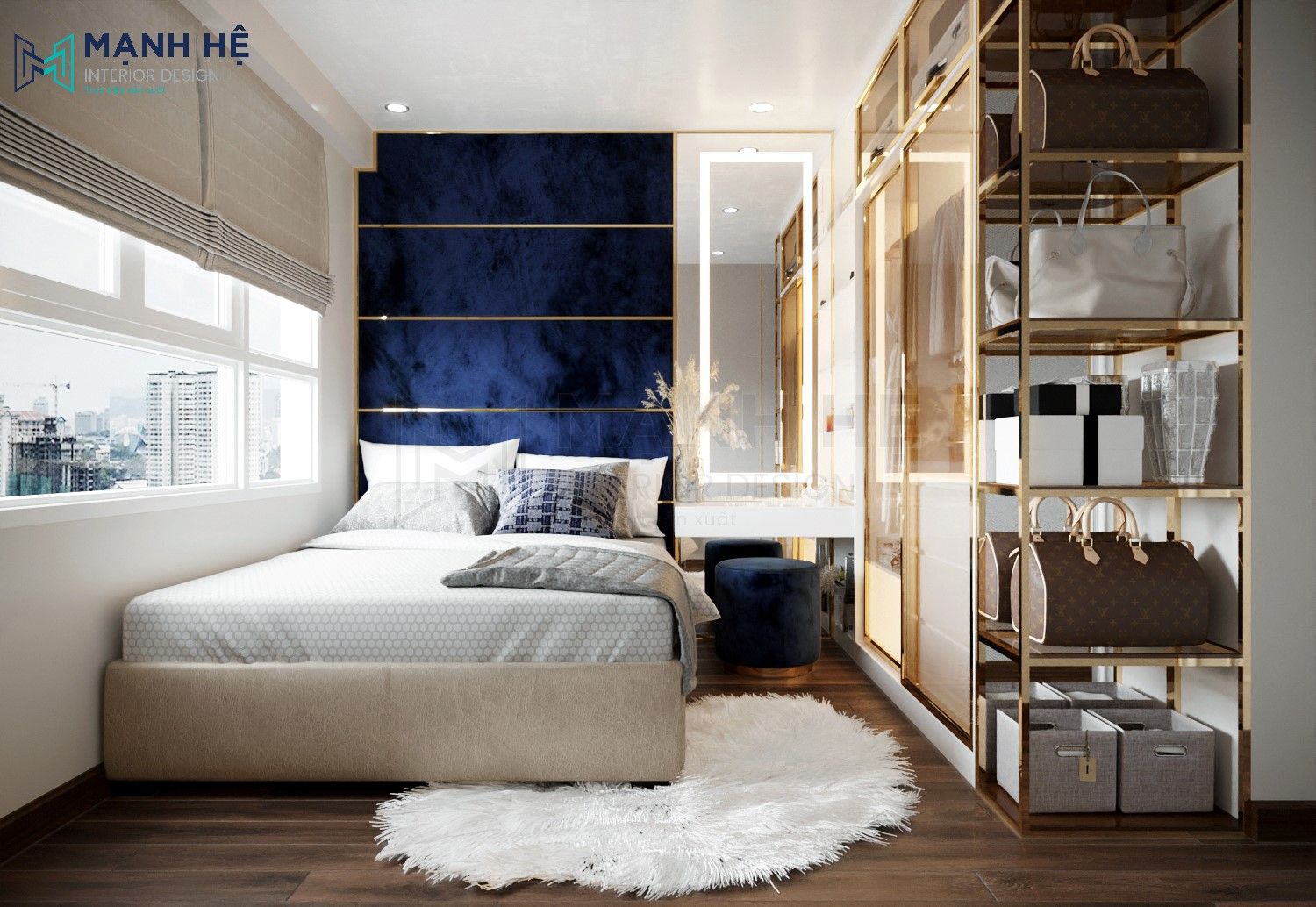 Thiet Ke Noi That Chung Cu Tổng quan không gian thiết kế phòng ngủ master sang trọng