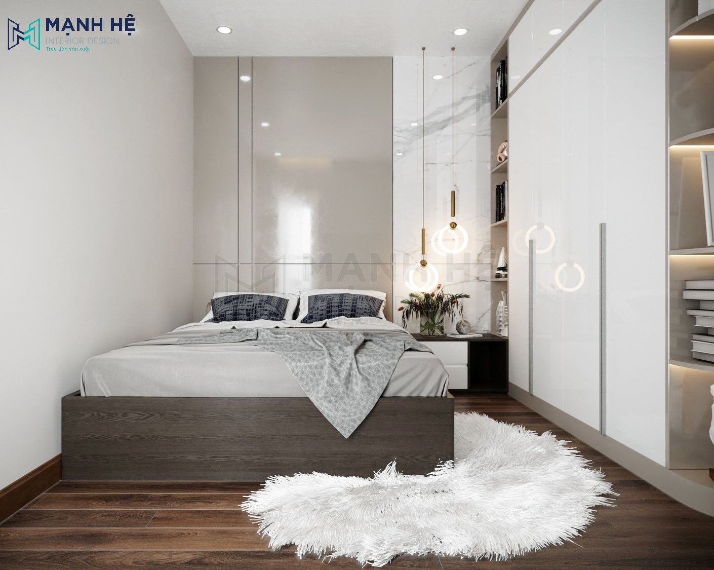 Thiet Ke Noi That Chung Cu Tổng quan không gian phòng ngủ thứ 2 nhỏ hiện đại