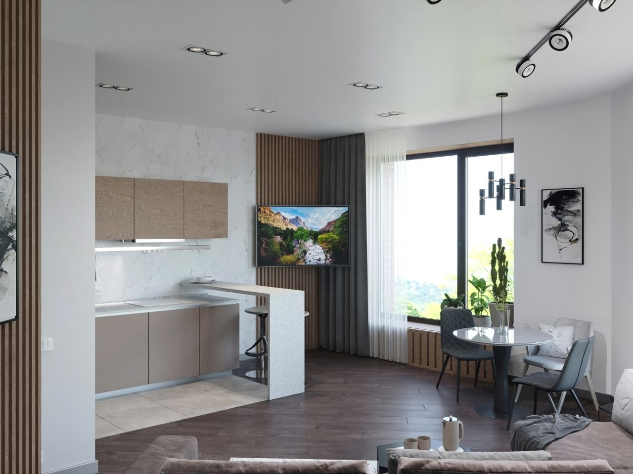 Nội thất căn hộ 45m2 đa năng dành cho 1 người ở