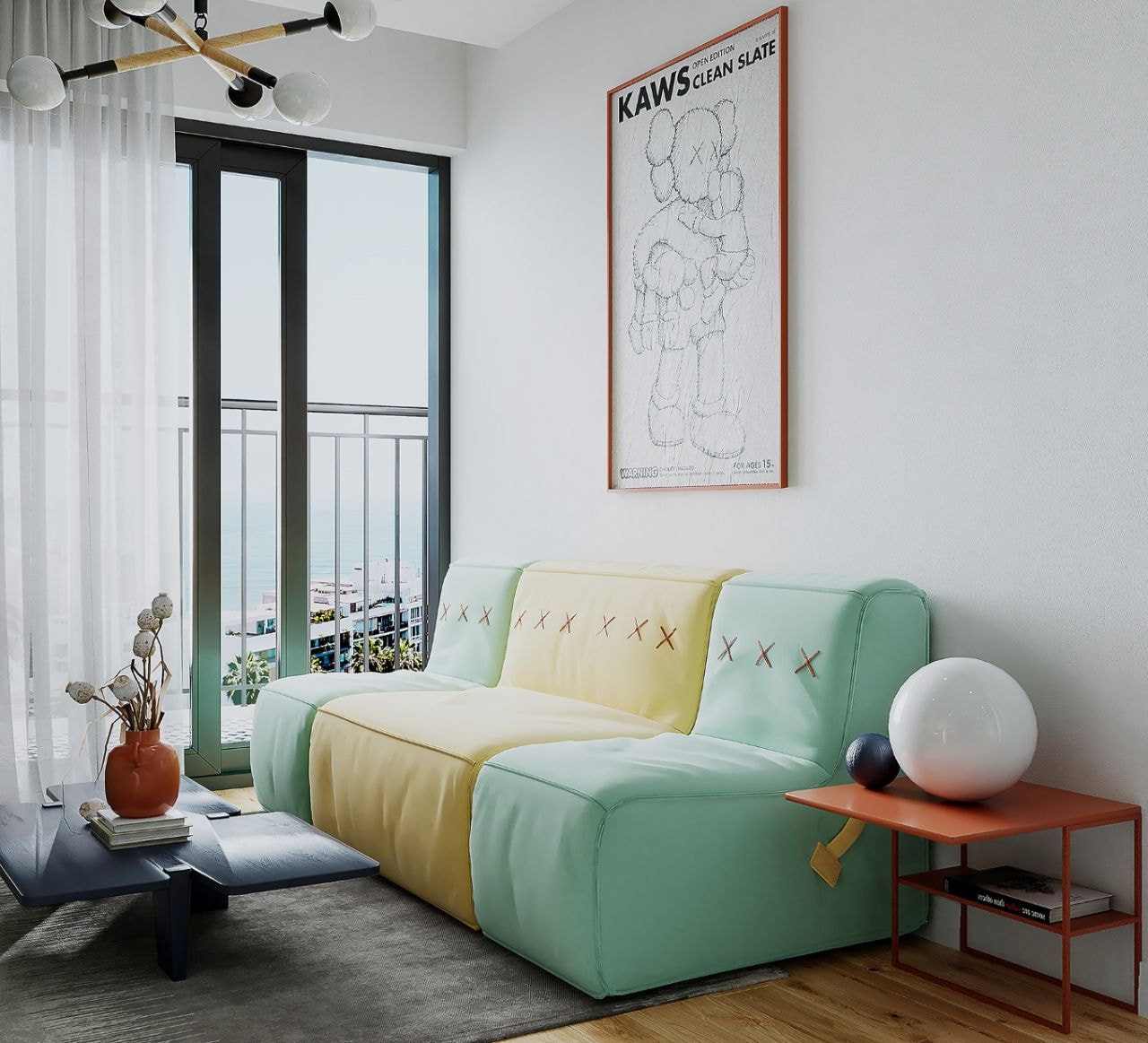 Nội thất căn hộ mini với phong cách color clock độc đáo, sang trọng