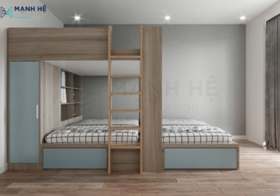 Giường tầng kết hợp tủ áo GT019