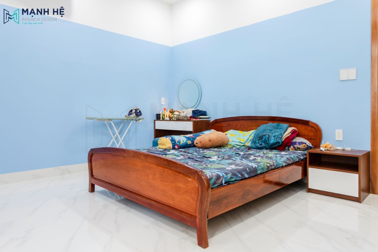 Thi Cong Noi That Nha Pho Sơn tường màu xanh dương mát mẻ