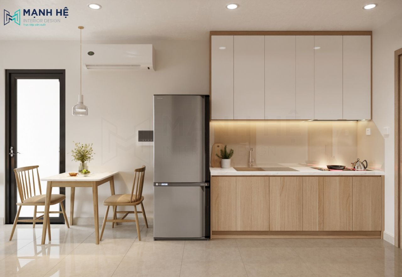 Thiết kế nội thất nhà nhỏ Căn hộ studio 30m2 với nội thất gỗ công nghiệp hiện đại - tiện nghi