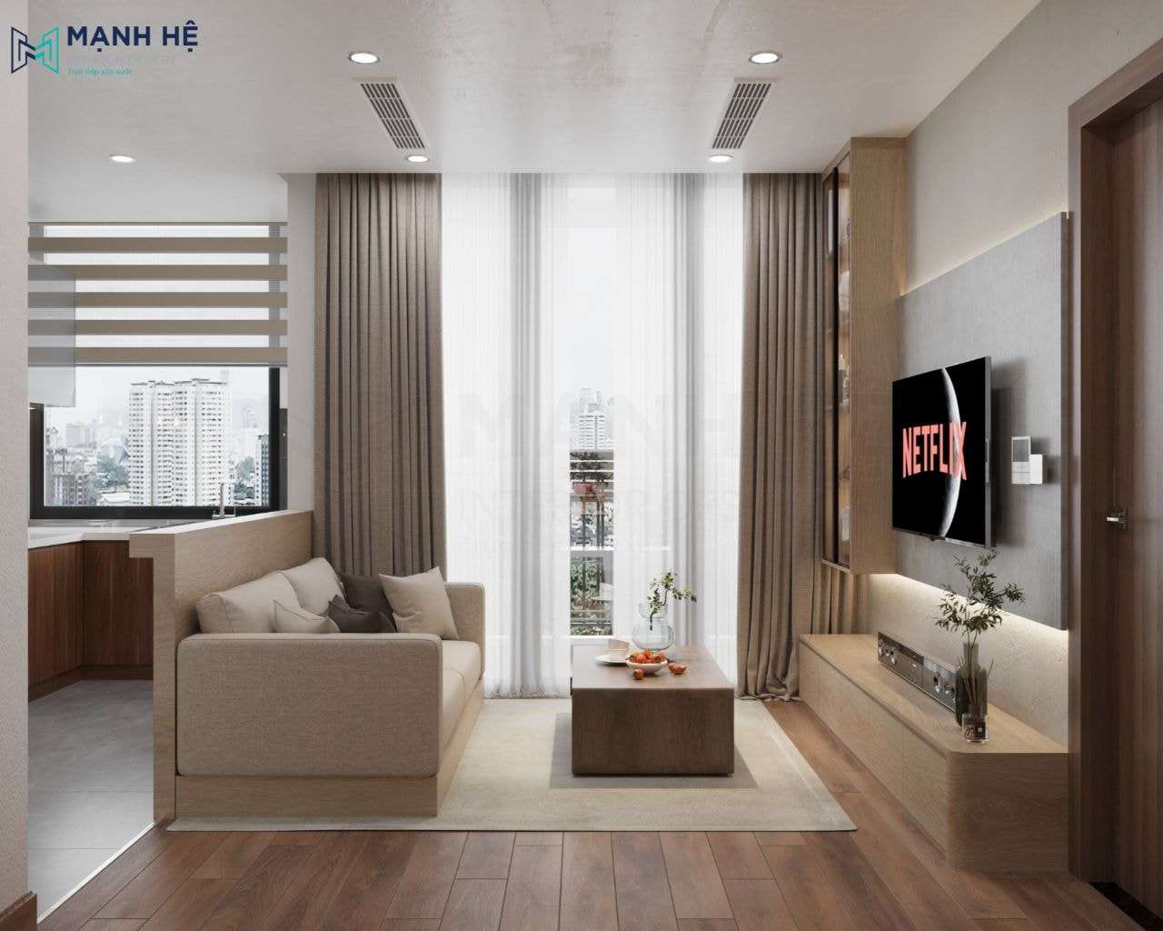 Lựa chọn nội thất cho phòng khách cho căn hộ chung cư 1 phòng ngủ