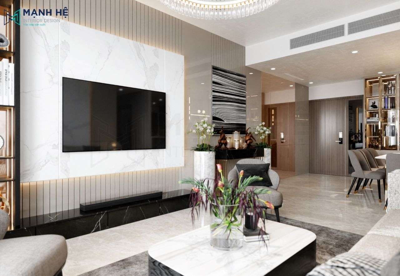 Thiết kế nội thất căn hộ chung cư 2 phòng ngủ cho gia đình có trẻ nhỏ