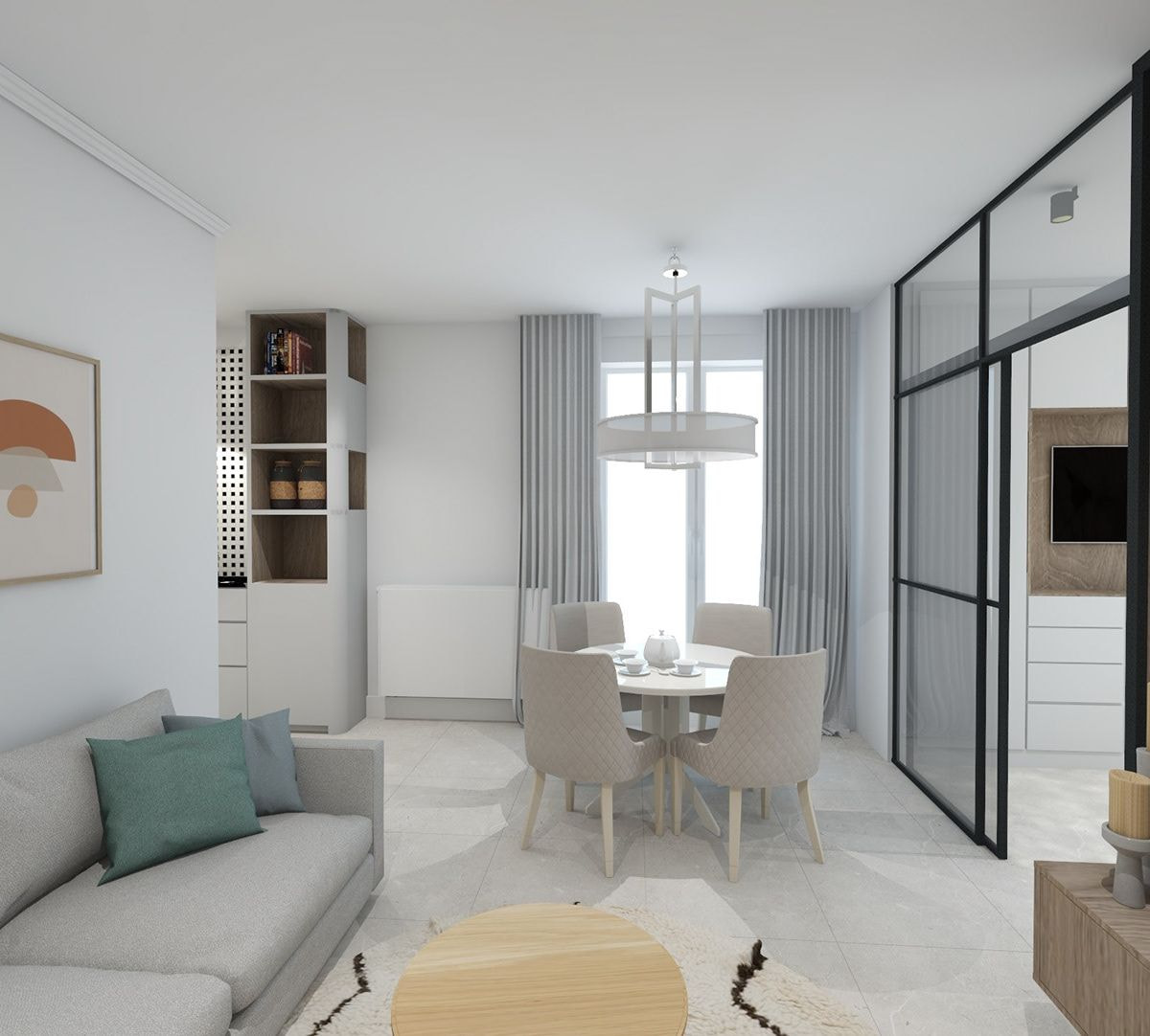 Thiết kế nội thất căn hộ chung cư 40m2 hiện đại