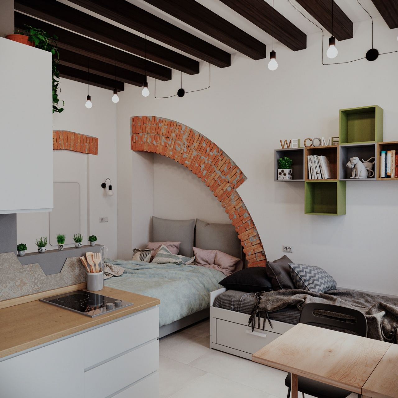 Nội thất phòng trọ cho sinh viên 26m2 Nội thất phòng trọ cho sinh viên 26m2
