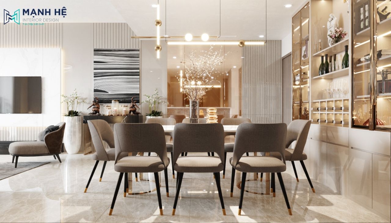 Sử dụng gương trang trí cho chung cư 3 phòng ngủ