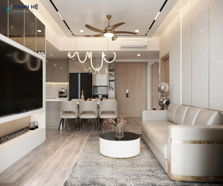 Thiết kế phòng khách - bếp – ăn liền mạch