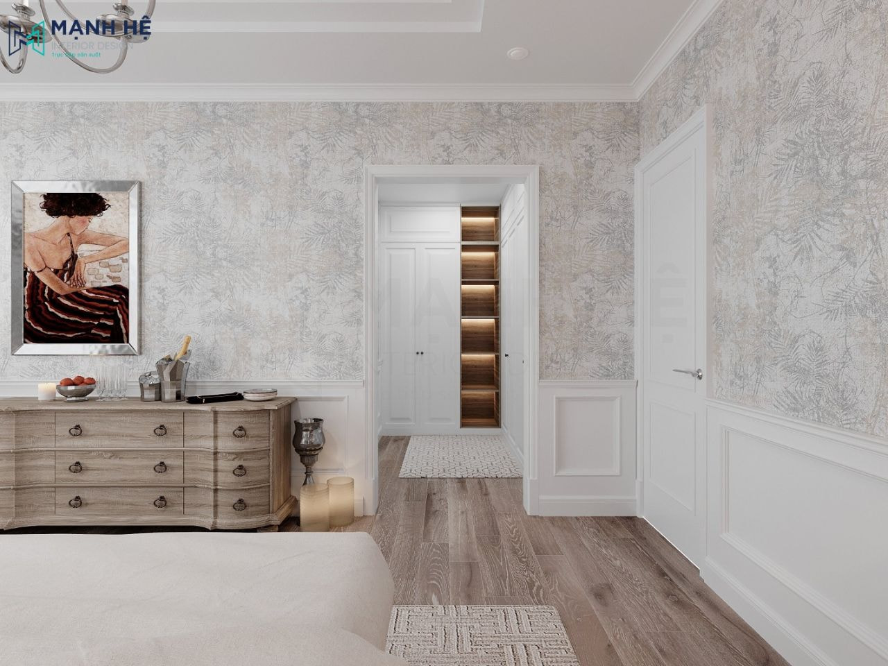 Sử dụng trần thạch cao giật cấp gắn thêm đèn trần thả để tối ưu ánh sáng và nhiệt độ cho không gian