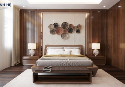 Thiết kế nội thất phòng ngủ master sang trọng, ấn tượng bằng gỗ tự nhiên 