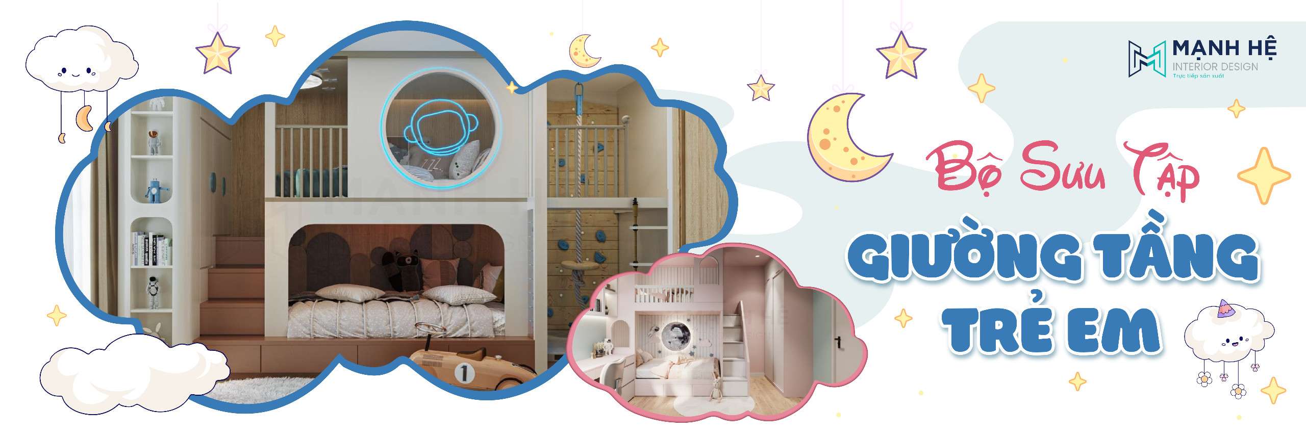 Mẫu thiết kế giường tầng trẻ em độc đáo, vui nhộn, chắc chắn