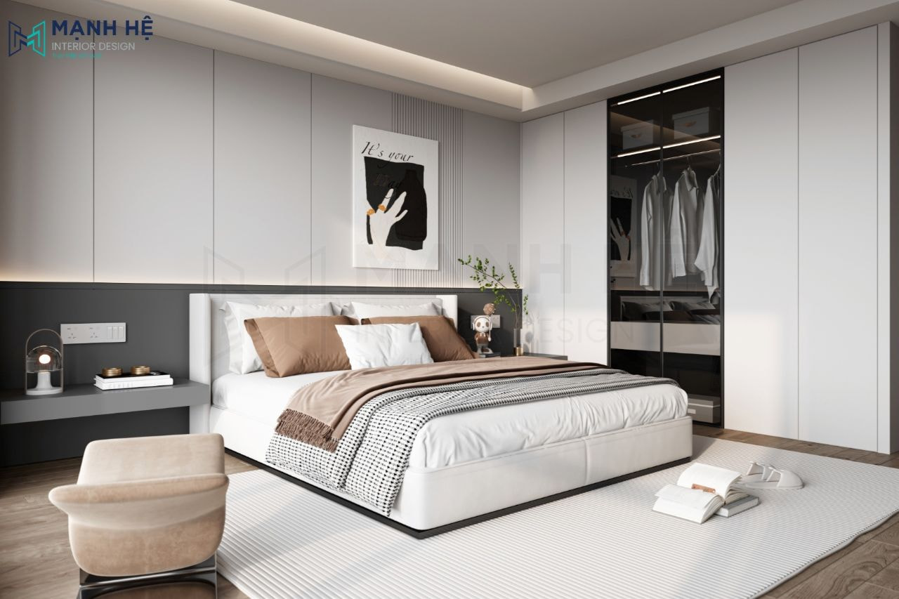 Mẫu phòng ngủ cho nam với đầy đủ nội thất phù hợp nhu cầu cho chủ nhân sử dụng