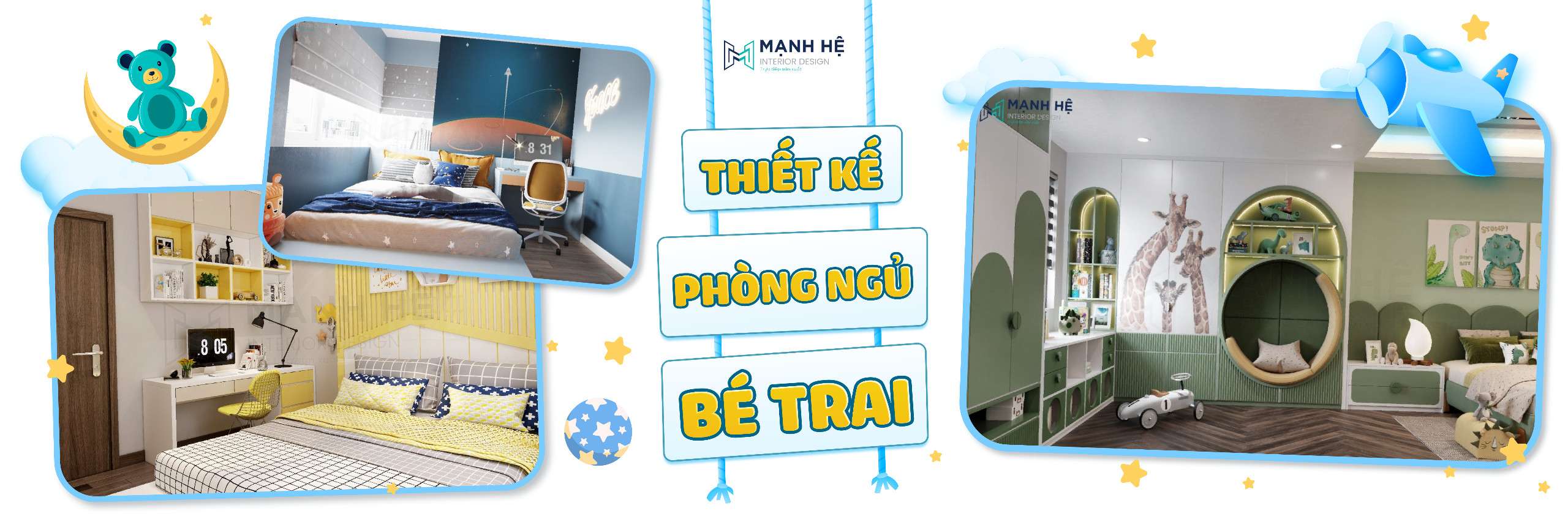 Thiết kế phòng ngủ bé trai vui nhộn, năng động đem lại không gian nghỉ ngơi - học tập thoải mái cho bé