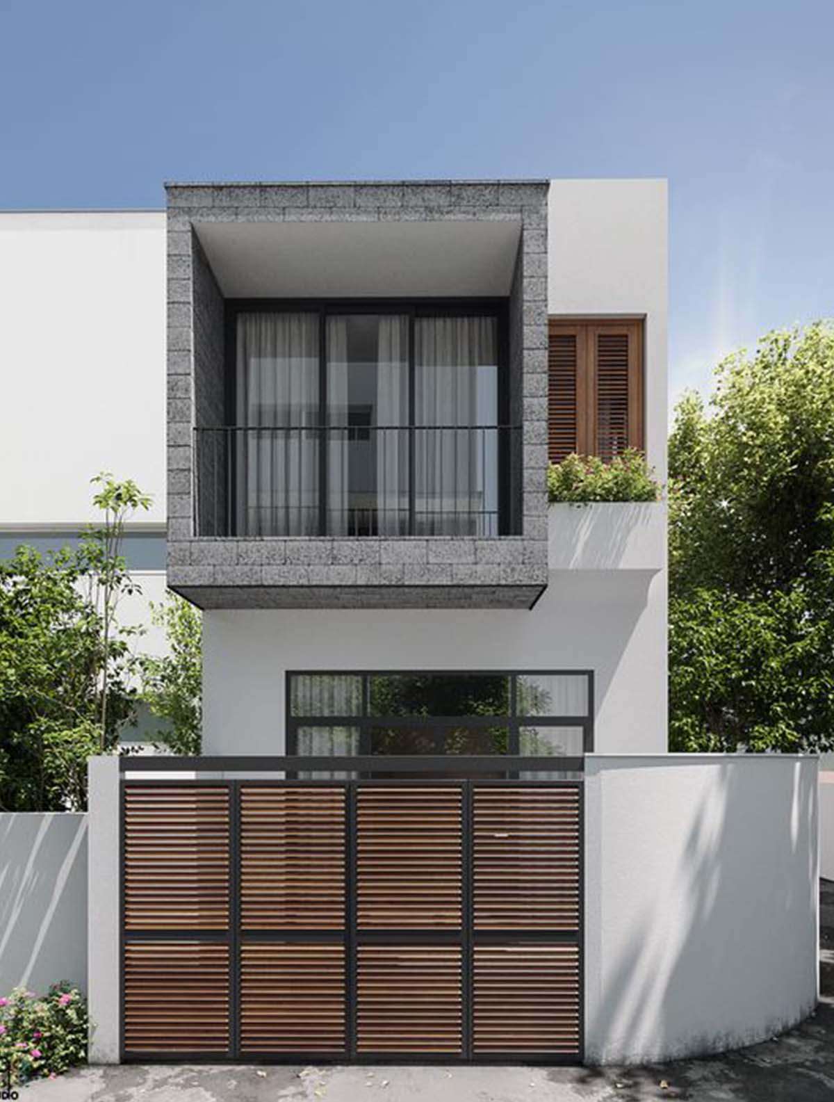 Thiết kế nhà ống 2 tầng với 200 triệu đơn giản