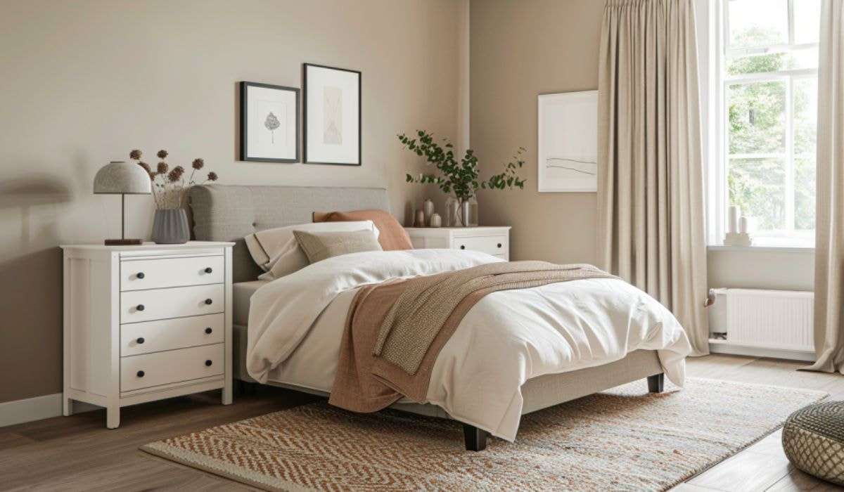 Các món nội thất được đặt dồn về phía trái tạo nên lối đi rộng rãi