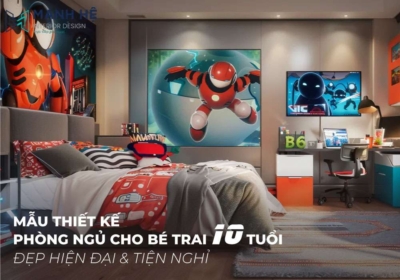 Mẫu thiết kế phòng ngủ cho bé trai 10 tuổi tiện nghi