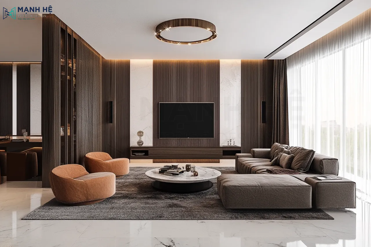 Phối hợp màu sắc nội thất hài hòa khi thiết kế nhà phố