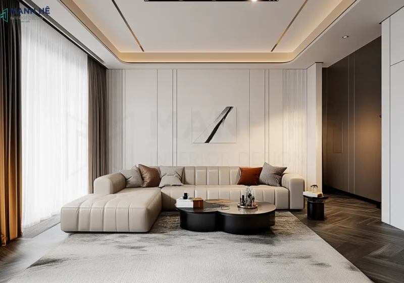 Mẫu phòng khách nhà phố hiện đại sang trọng