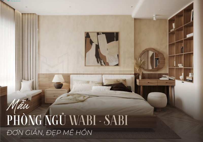 Thiết kế phòng ngủ yên bình và mộc mạc với tông màu be trung tính điểm xuyến không gian bằng bức tranh đầu giường