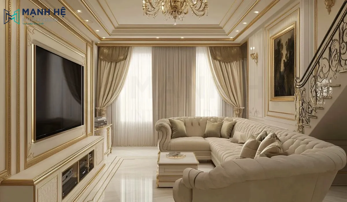Thiết kế nội thất nhà phố tân cổ điển cần phải cân đối diện tích