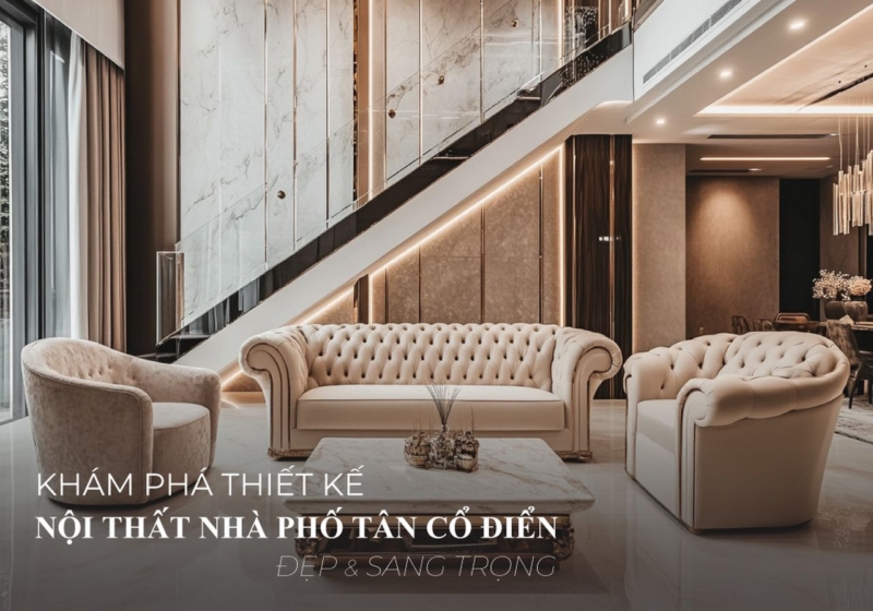 Thiết kế nội thất nhà phố tân cổ điển sang trọng