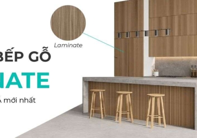 Tủ bếp gỗ công nghiệp MDF phủ Laminate thiết kế đa dạng kiểu dáng 