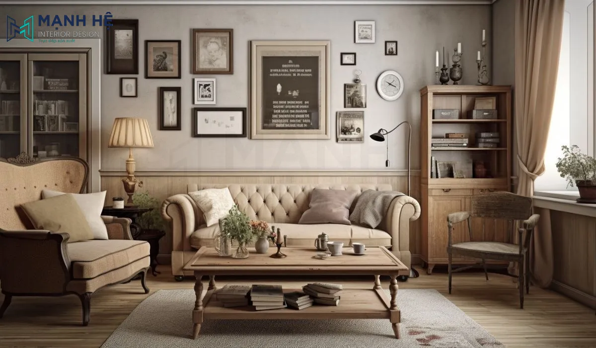 Tô điểm bức tường trở nên ấn tượng với các khung tranh trang trí mang hơi hướng vintage