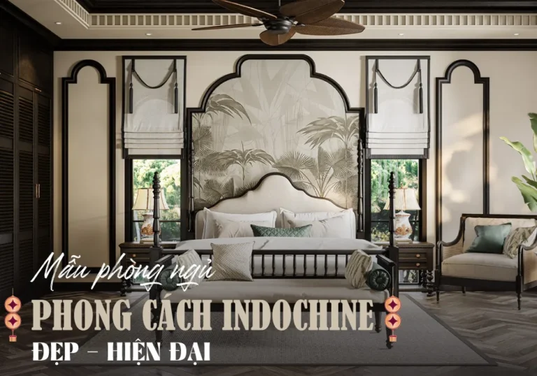 Không gian phòng ngủ mang đậm phong cách Indochine cổ xưa