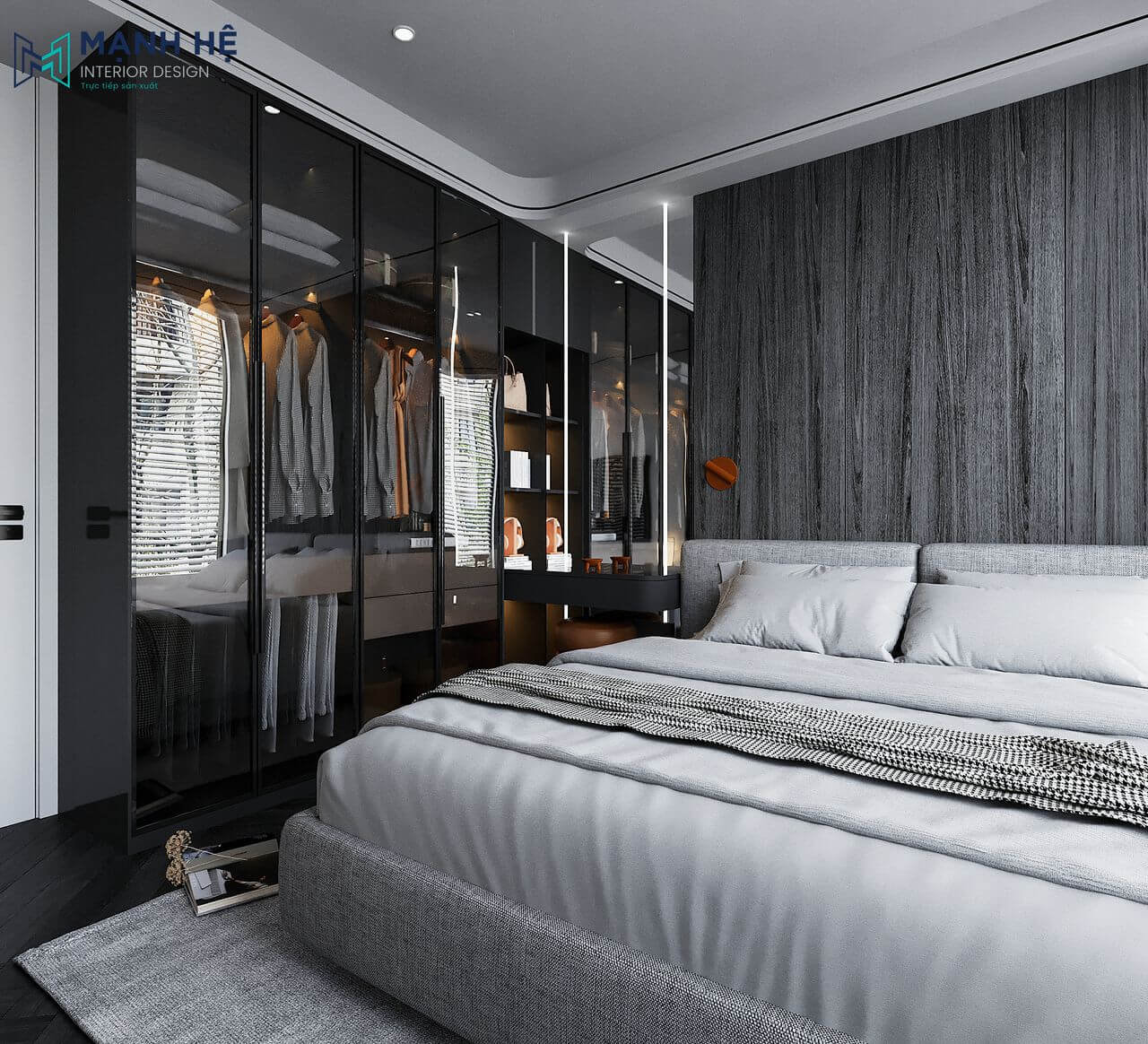 Tủ quần áo được làm từ chất liệu gỗ công nghiệp cao cấp, phủ lớp Acrylicl tạo bề mặt nhẵn mịn, dễ lau chùi. Cánh tủ được làm bằng kính tích hợp đèn LED được lắp đặt bên trong tủ giúp bạn dễ dàng tìm kiếm quần áo vào ban đêm