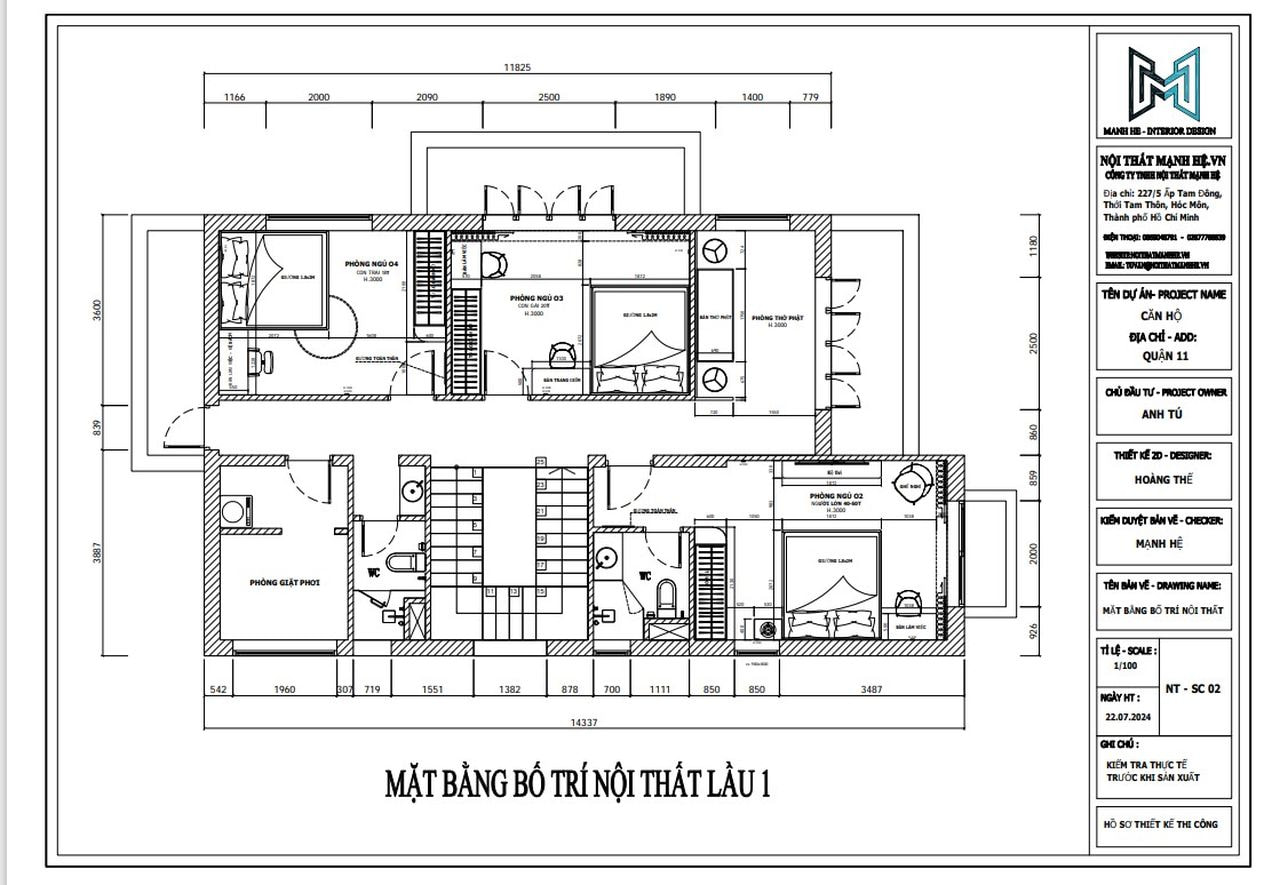 Mặt bằng bố trí nội thất ở tầng 1 của nhà phố 2 tầng tại Đồng Nai