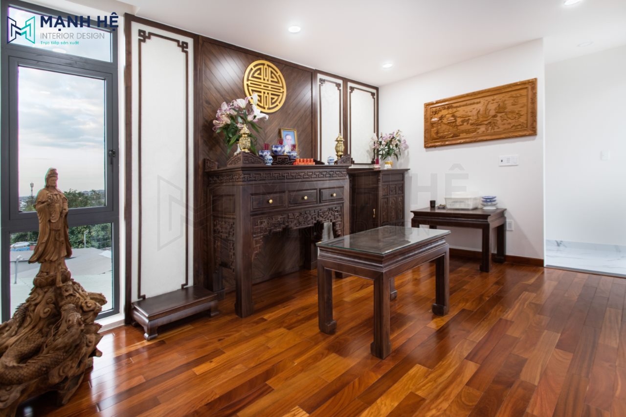 Thi Cong Noi That Nha Pho Không gian thờ phụng trang nghiêm