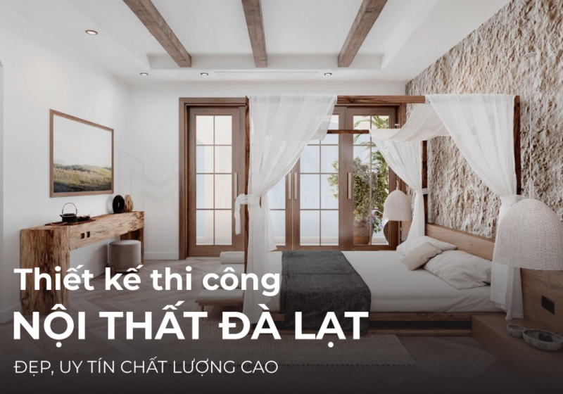 Phòng ngủ master được thiết kế tối giản theo phong cách Rustic