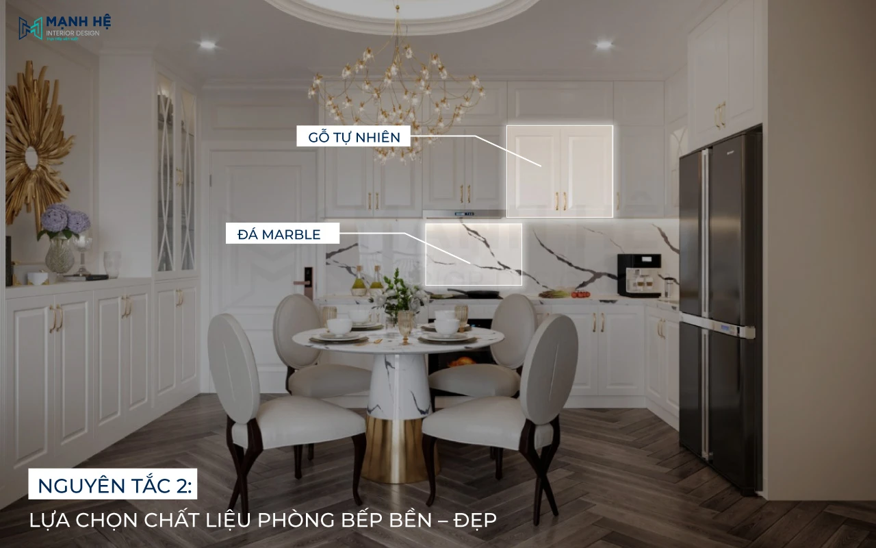 Lựa chọn chất liệu thiết kế tủ bếp và các khu vực khác phù hợp