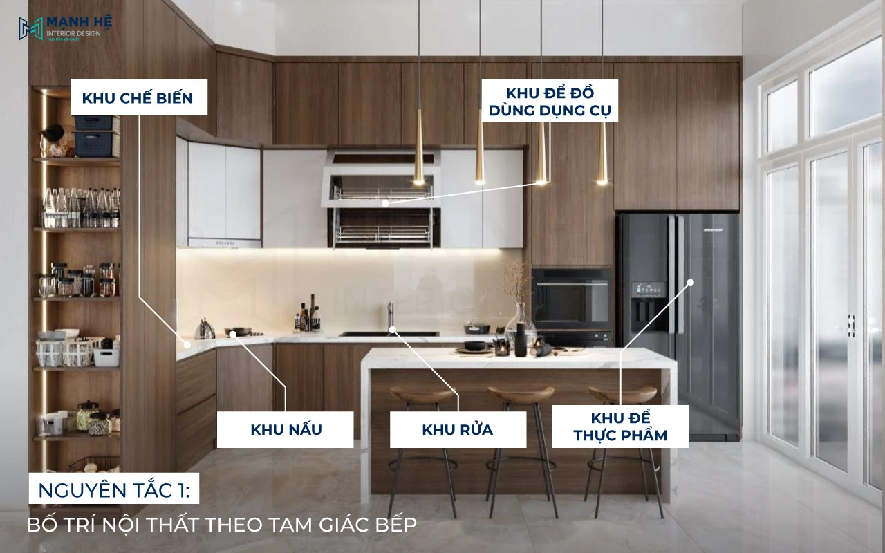 Cách bố trí các ngăn tủ bếp hợp lí, đơn giản mà gọn đẹp, tiện nghi