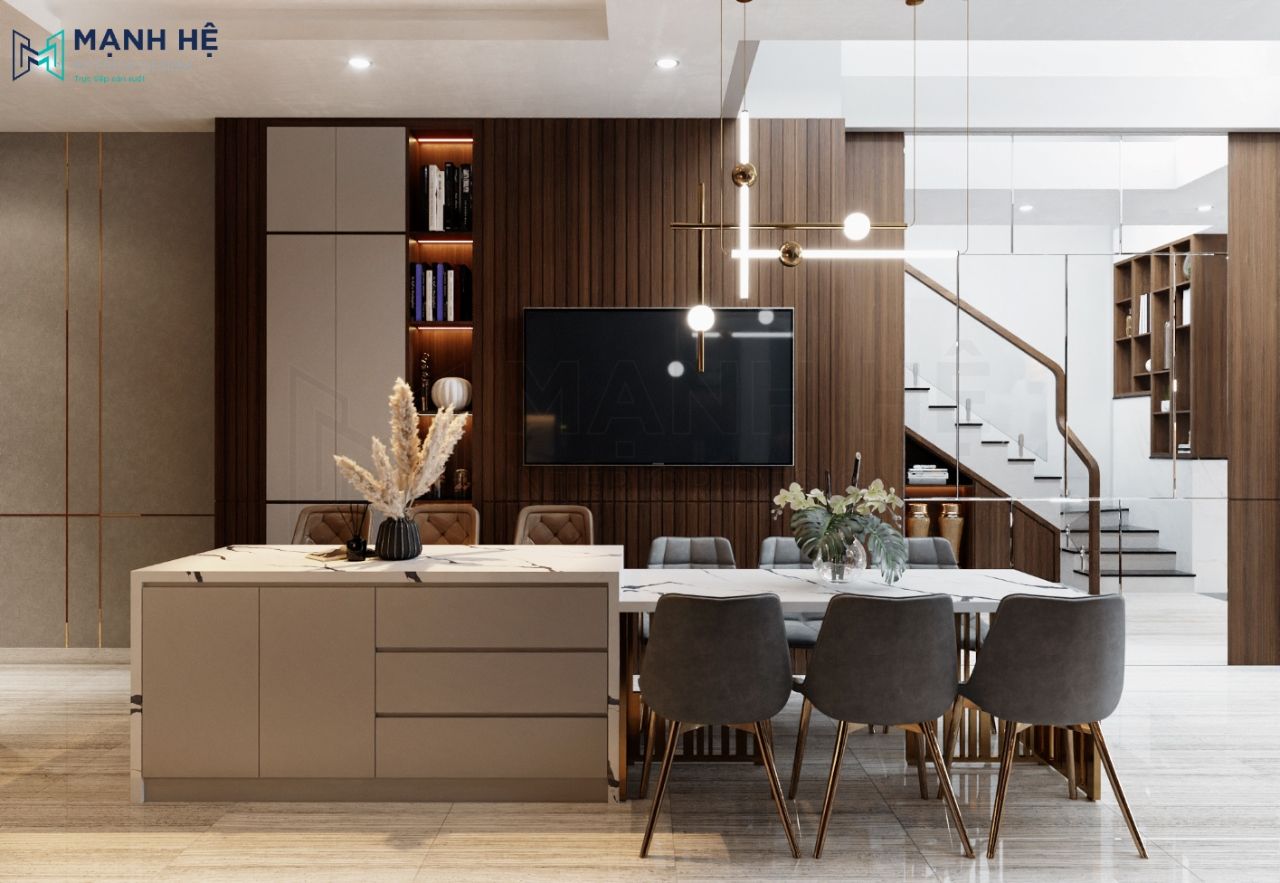 Thiet Ke Noi That Nha Pho Quầy bar thiết kế liền bàn bếp tăng sự gọn gàng sang trọng cho gian phòng nhỏ