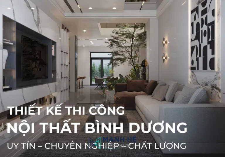 Thiết kế nội thất nhà phố tại Bình Dương theo phonh cách hiện đại với nội thất gỗ công nghiệp phủ acrylic sáng bóng