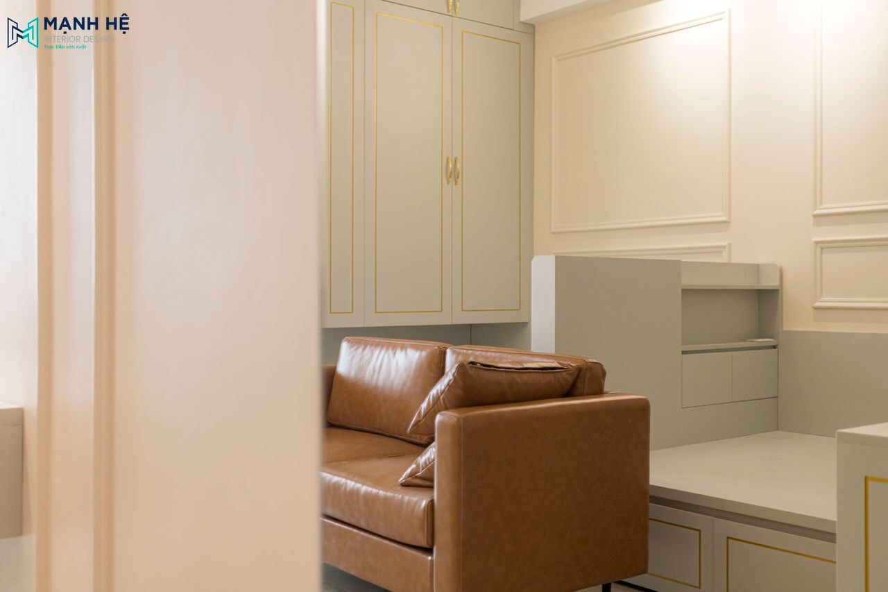 Thi công nội thất gỗ công nghiệp với các đường chỉ vài bắt mắt và thu hút ánh nhìn