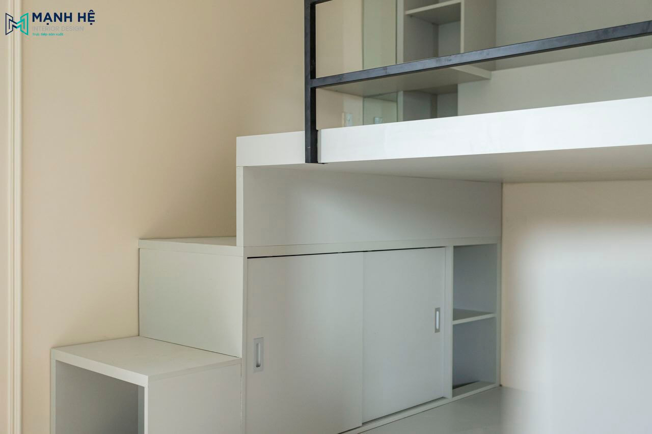 Thi công giường tầng với siêu nhiều ngăn kéo chứa đồ tiện nghi với chất liệu gỗ công nghiệp bền đẹp