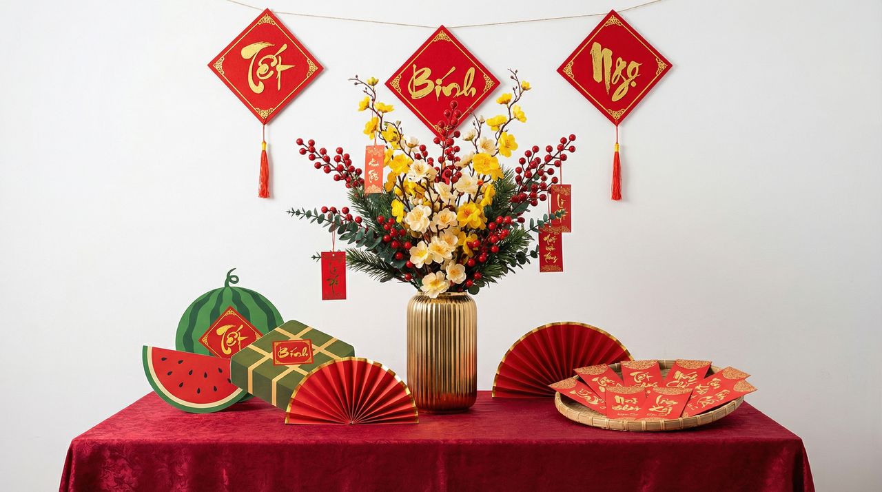 Tạo điểm nhấn cho không gian ngày tết bằng tranh chữ Tết Bính Ngọ độc đáo