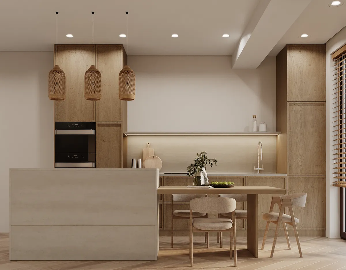 Nhà bếp kiểu Nhật ưa chuộng các món nội thất có kích thước nhỏ gọn