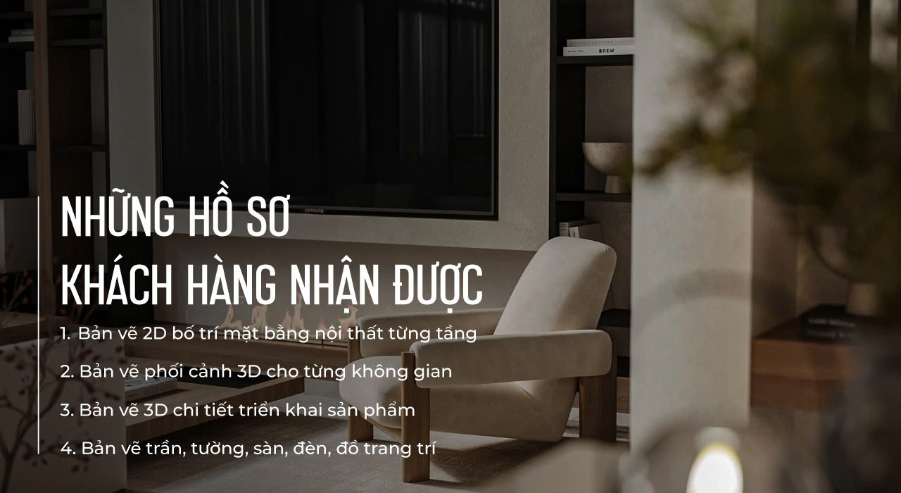 Những bản vẽ nhận được sau khi thiết kế nội thất
