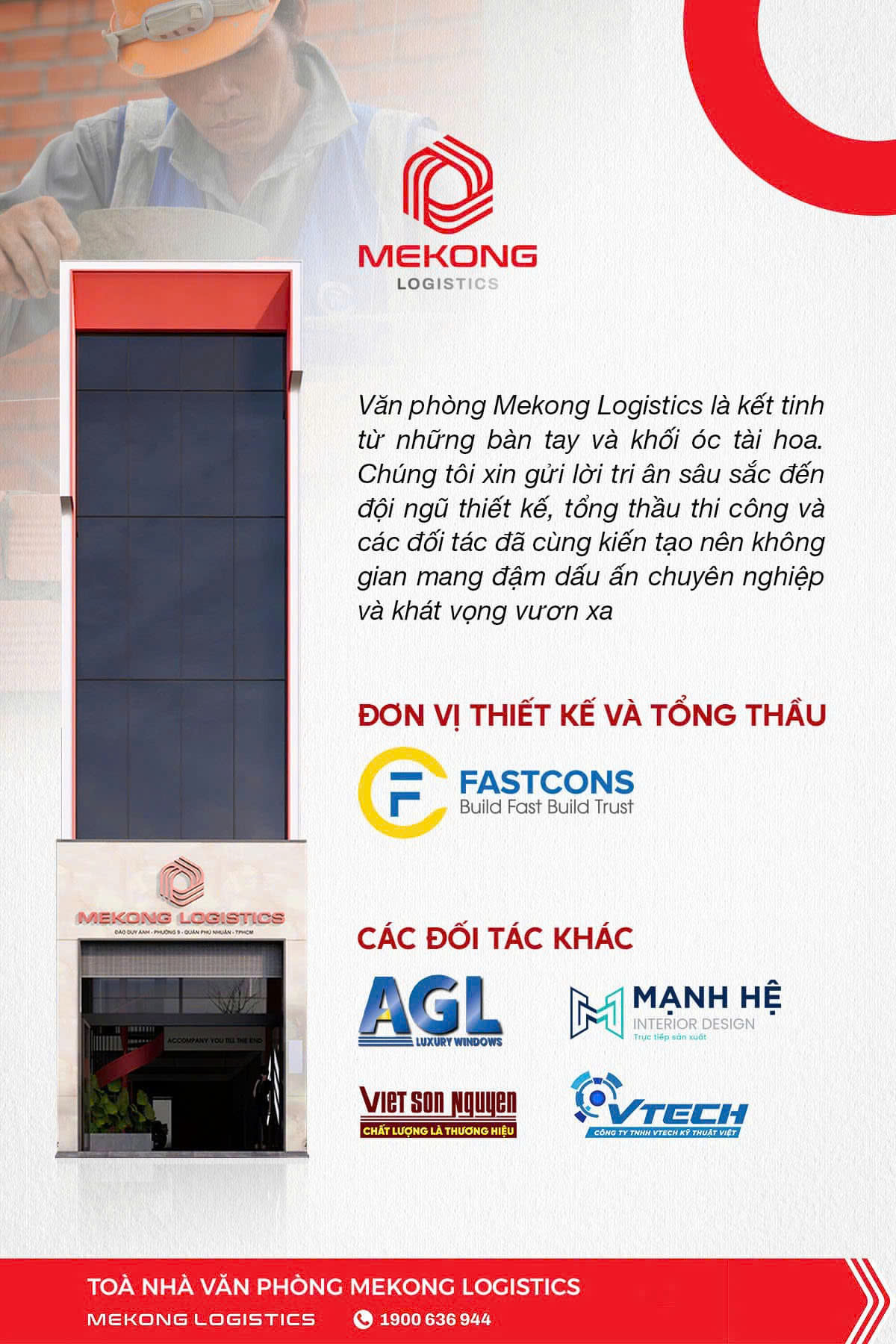 Đơn vị thiết kế và thi công nội thất văn phòng Mekong Logistic