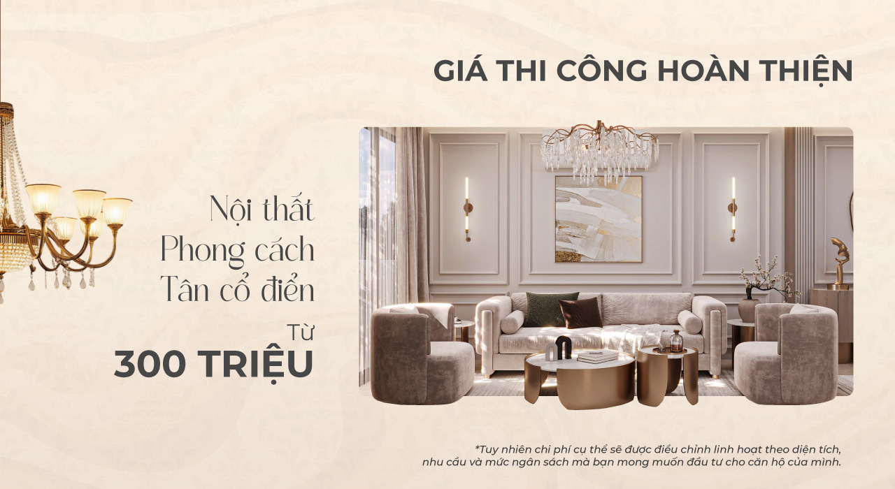 Giá Thi Công Nội Thất Phong Cách Tân Cổ điển