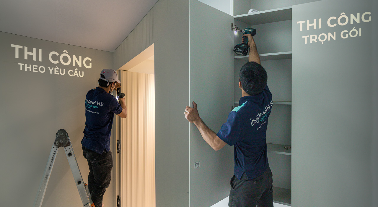 Thi công nội thất chung cư gồm: thi công theo yêu cầu và thi công trọn gói